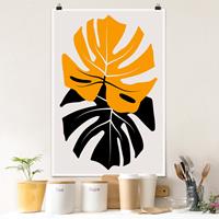 Klebefieber Poster Monstera Schwarz Gelb