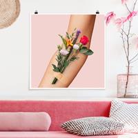 Klebefieber Poster Arm mit Blumen