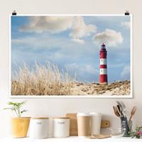 Klebefieber Poster Leuchtturm in den Dünen