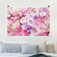 Klebefieber Poster Shabby Rosen mit Glockenblumen