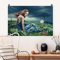 Klebefieber Poster Frau im Sturm