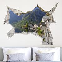 Klebefieber 3D Wandtattoo Hallstätter See und Bergblick