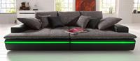 Nova Via Big-Sofa Haiti, wahlweise mit Kaltschaum (140kg Belastung/Sitz) und RGB-LED-Beleuchtung, in verschiedenen Größen erhältlich
