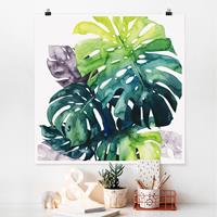 Klebefieber Poster Exotisches Blattwerk - Monstera