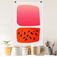 Klebefieber Poster Abstrakte Formen - Melone und Rosa