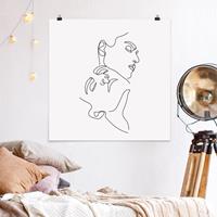 Klebefieber Poster Line Art Frauen Gesichter Weiß
