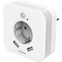 Hama 00133752 Tussenstekker Met USB Wit