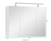 ByLIVING Spiegelschrank »Spree« Breite 80 cm, 3-türig, mit LED Beleuchtung und Schalter-/Steckdosenbox, mit praktischen Ablageböden