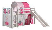 Vipack Hoogslaper PINO Massief hout, inclusief textielset, naar keuze met glijbaan en bedtunnel