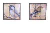 Wandbild 2-teilig mit Vogelmotiv braun