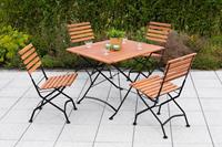 MERXX Tuin-eethoek Kasteeltuin 4 klapstoelen, tafel (5-delig)