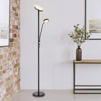 Globo LED vloerlamp Ernst met flexibele arm, zwart