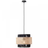 Brilliant ARLES Pendelleuchte 134,5 cm Metall / Rattan Schwarzmatt / rattan