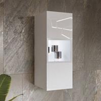 Yomonda Hängevitrine weiß modern HOOVER-83 mit LED Beleuchtung und Glasfront, B/H/T: ca. 35/91/35 cm
