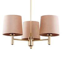 Euluna Kroonluchter Polo, 3-lamps, beige/messing donker