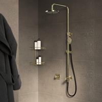 Hotbath Cobber stortdoucheset, hoofddouche 30cm endoucheslang 1,5mtr met handdouche Model 5, geborsteld koper