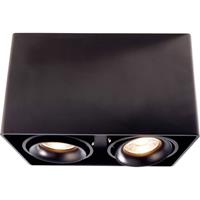 Deko-Light Dekorative Deckenaufbauleuchte Mona II aus Aluminium Druckguss in schwarz, zweiflammig