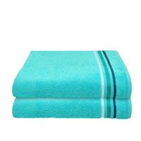 Schiesser Douchelakens Skyline Color van 100% katoen met elegante streeprand (2 stuks)