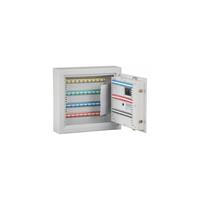 Sleutelkluis, lichtgrijs, hakenlijsten verstelbaar, 70 haken, h x b x d = 436 x 460 x 120 mm