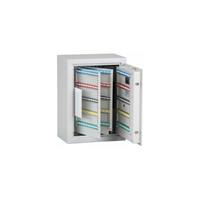 Sleutelkluis, lichtgrijs, hakenlijsten verstelbaar, 300 haken, h x b x d = 636 x 460 x 300 mm