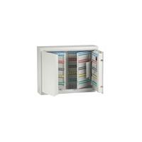 Sleutelkluis, lichtgrijs, hakenlijsten verstelbaar, 400 haken, h x b x d = 636 x 812 x 200 mm