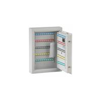 Sleutelkluis, lichtgrijs, hakenlijsten verstelbaar, 100 haken, h x b x d = 636 x 460 x 120 mm
