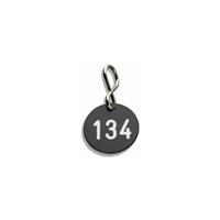 C+P Kunststof sleutelhanger, met S-haak, Ø 30 mm, zwart