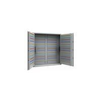 Sleutelkluis, lichtgrijs, hakenlijsten verstelbaar, 780 haken, h x b x d = 1300 x 1200 x 200 mm