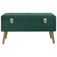 vidaxl Bankje met opbergvak 80 cm fluweel groen 