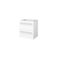 Basic Line 46 badmeubel - 60x46cm - opbouwgrepen - 2 laden - acryl wastafel zonder kraangat - Ice White