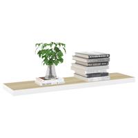 vidaXL Wandschappen zwevend 2 st 100x23,5x3,8 cm MDF eikenkleurig wit