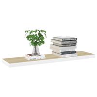 vidaXL Wandschappen zwevend 4 st 100x23,5x3,8 cm MDF eikenkleurig wit