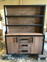 Het Steigerhouthuis Steigerhouten Buffetkast Industrieel Plus - 200 x 60 x 200 cm