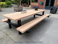 Het Steigerhouthuis Steigerhouten Picknicktafel Industrieel Douglas - 240 x 165 x 78 cm