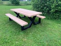 Het Steigerhouthuis Steigerhouten Picknicktafel Industrieel Douglas Cross - 190 x 160 x 78 cm