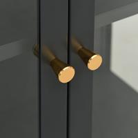 vidaXL Dressoir 75x35x105 cm staal en glas antracietkleurig