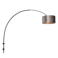 Steinhauer Wandlamp Sparkled light 8140zw zwart kap zilver velours