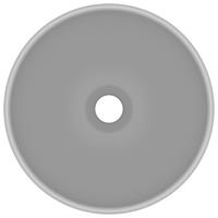 vidaXL Wastafel rond 32,5x14 cm keramiek mat lichtgrijs