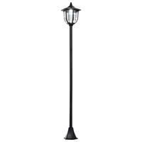 Outsunny Solar LED tuinlantaarn, lantaarn, tuinlamp, 30/60 lumen, roestvrij staal, zwart Ø 26,5 x 177 H cm
