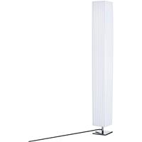 HOMCOM Stehleuchte Stehlampe Standlampe Standleuchte E27, Edelstahl+Polyester, Wei&szlig;, 14x14x120cm - wei&szlig; - 