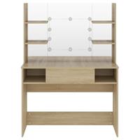 vidaXL Make-uptafel met LED-verlichting 100x40x135 cm MDF eikenkleurig
