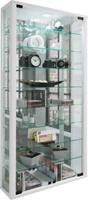 VCM Wandvitrine Sammelvitrine Glasvitrine Wand Vitrine Regal Schrank Glas Hängevitrine Vitrosa Maxi Spiegel weiß