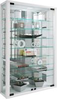 VCM Wandvitrine Sammelvitrine Glasvitrine Wand Vitrine Regal Schrank Glas Hängevitrine Vitrosa Mini Spiegel weiß