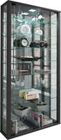 VCM Wandvitrine Sammelvitrine Glasvitrine Wand Vitrine Regal Schrank Glas Hängevitrine Vitrosa Maxi Spiegel schwarz