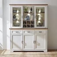 LOMADOX Buffetschrank Esszimmerschrank JÜLICH-36 im Landhaus-Stil mit Pinie hell & Artisan Eiche Nb. B/H/T: 166/204/48 cm