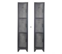 Woood Cas Lockerkast 3 Deurs Metaal - Set van 2