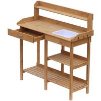 Outsunny Pflanztisch mit Wanne Tannenholz H112cm Natur - natur