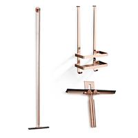 Saniclear Copper douche accessoiresset met wissers en shampoohouder geborsteld koper