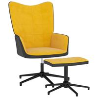 Bonnevie - Relaxsessel,Liegesessel mit Hocker Senfgelb Samt und pvc vidaXL