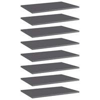 vidaXL Bücherregal-Bretter 8 Stk. Hochglanz-Grau 60x40x1,5 cm 